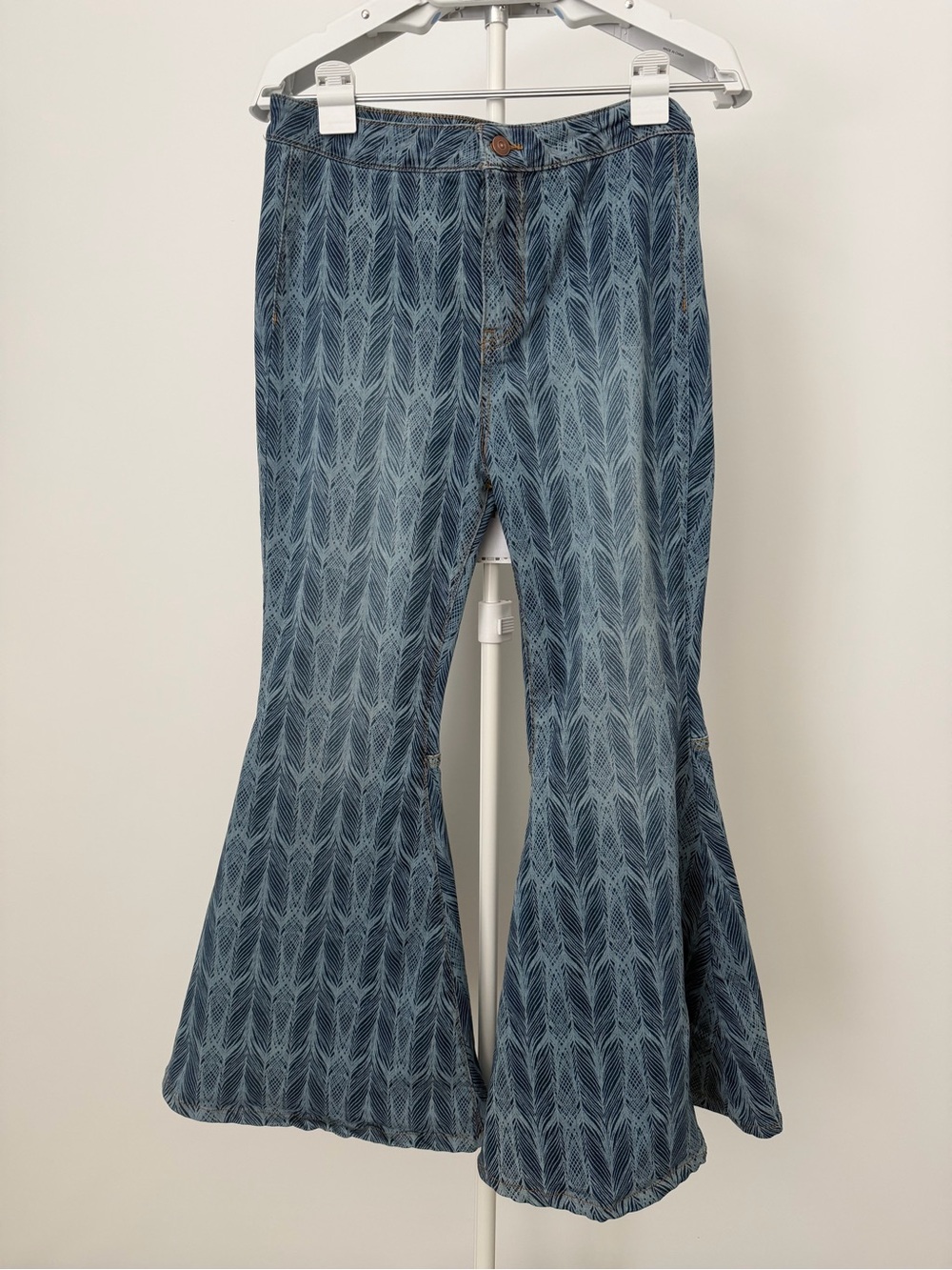 We The Free - Blue Patterned Flare Jeans